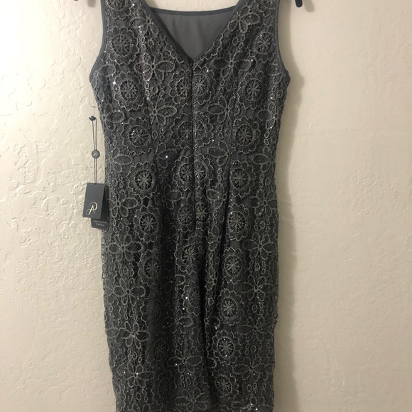 Adrianna Papell Metallic Lace with Sequins - Picture 5 of 10